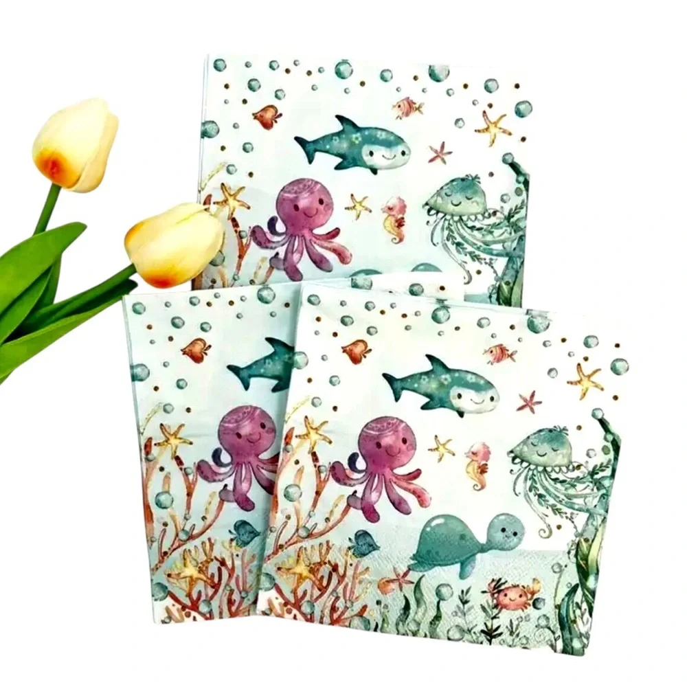 Under the Sea Themed Paper Luncheon Napkins, 20 ct